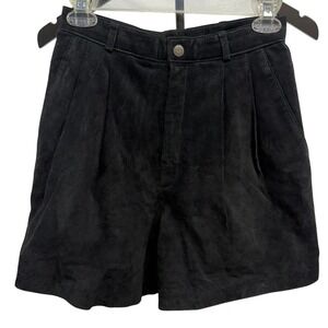 Vintage 90s Women's The Limited Black Genuine Suede High-Waisted Shorts | Sz 6
